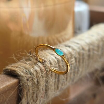 Sparkling Marquise Opal and Golden Toe Ring