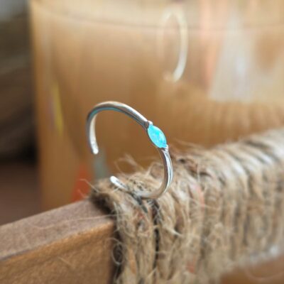 Sparkling Marquise Opal and Silver Toe Ring