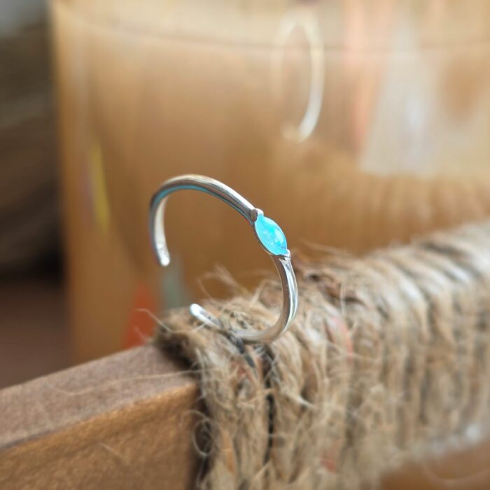Sparkling Marquise Opal and Silver Toe Ring