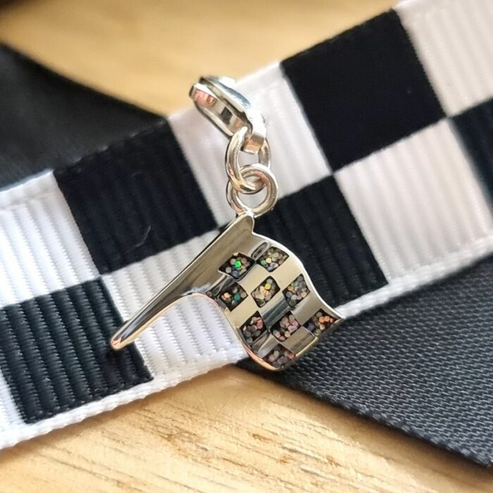 Mini Glitter Enamel Flag Charm in Sterling Silver - Image 7