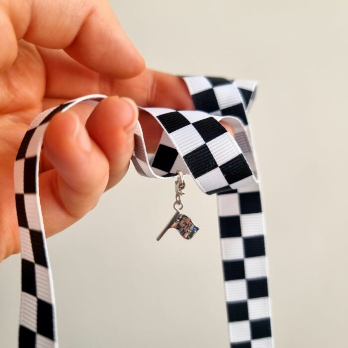 Mini Glitter Enamel Flag Charm in Sterling Silver - Image 6