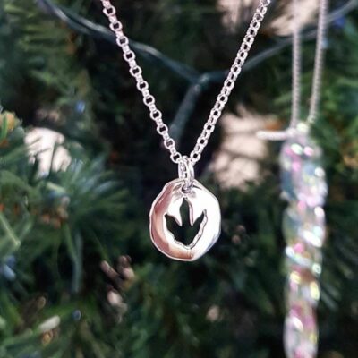 Dinosaur Footprint Necklace in Sterling Silver