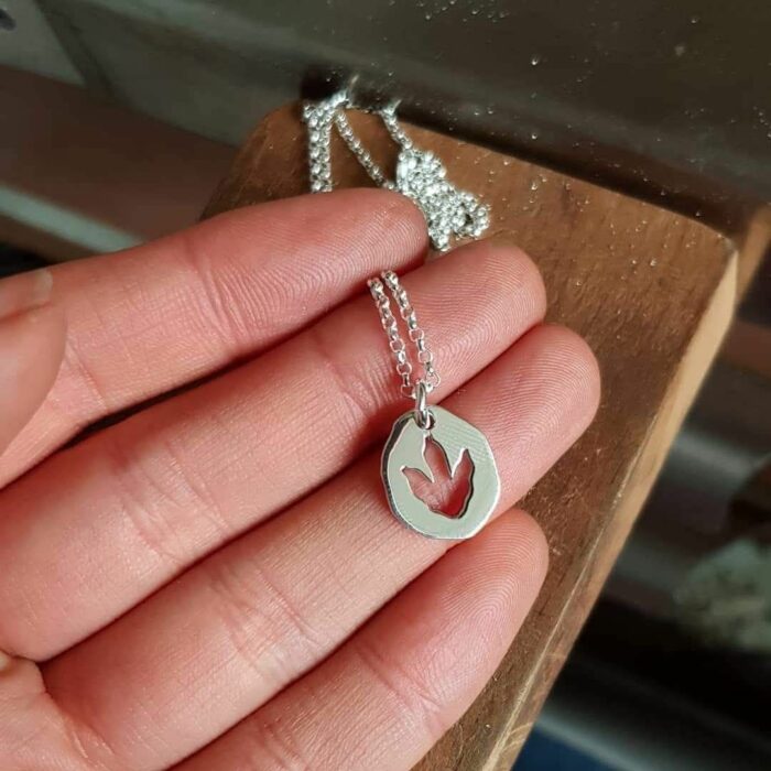 Dinosaur Footprint Necklace in Sterling Silver - Image 2