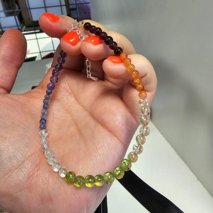 Healing Chakra Gemstone Bracelet in Sterling Silver - Image 2