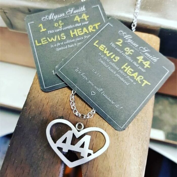 Lewis Hamilton 44 Heart Necklace in Sterling Silver - Original Design - Image 2