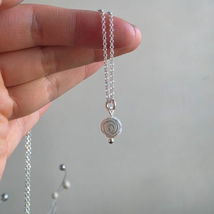 Mother of Pearl Eternal Rose Necklace - Image 2