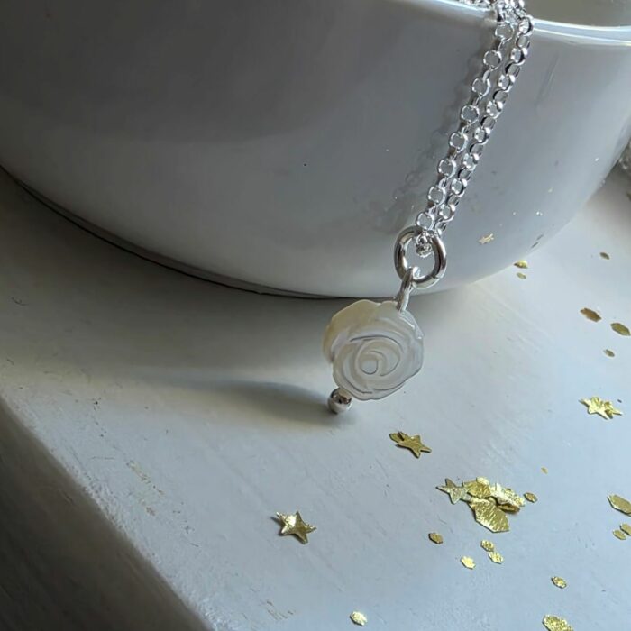 Mother of Pearl Eternal Rose Necklace - Image 3