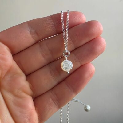 Mother of Pearl Eternal Rose Necklace