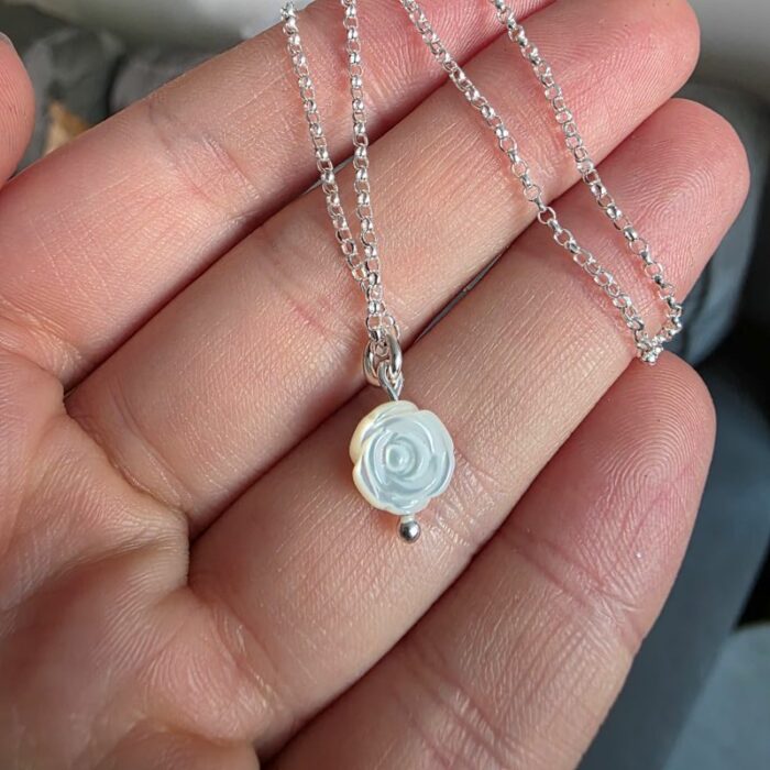 Mother of Pearl Eternal Rose Necklace - Image 5