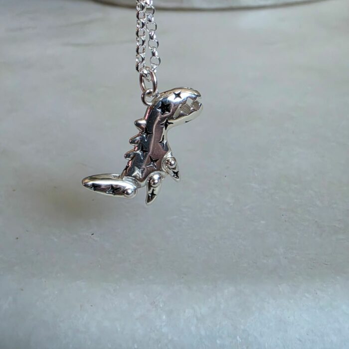 Moving Starry the T-Rex Roarsome Necklace in Sterling Silver - Image 5