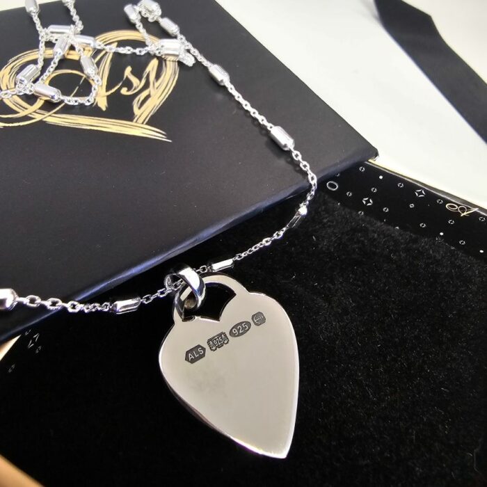 Signature Hallmarked Heart Necklace in Sterling Silver - Image 2