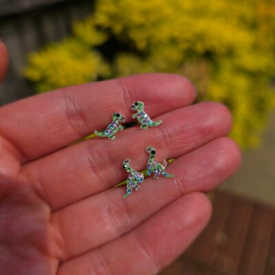 Sparkling Cheeky Dinosaur Studs Set of 2