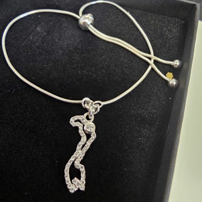 Stone Set Sparkling Monaco Drawstring Bracelet in Sterling Silver - Image 2