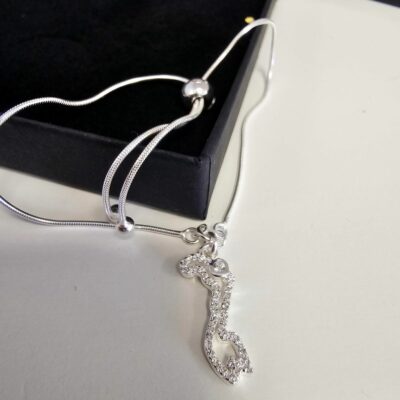 Stone Set Sparkling Monaco Drawstring Bracelet in Sterling Silver