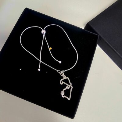 Stone Set Sparkling Silverstone Drawstring Bracelet in Sterling Silver