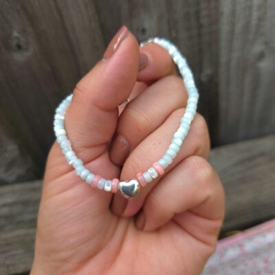 'Abella' Birthday Celebration Mother of Pearl Sterling Silver Bracelet