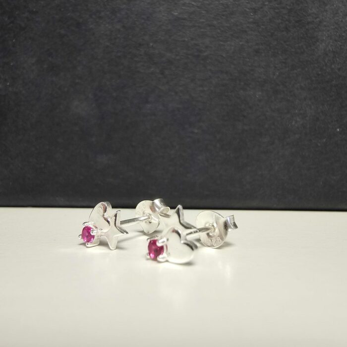 Arabella Ruby Studs in Sterling Silver - Image 4