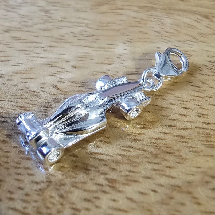 Sterling Silver Race Car Charm - Image 6