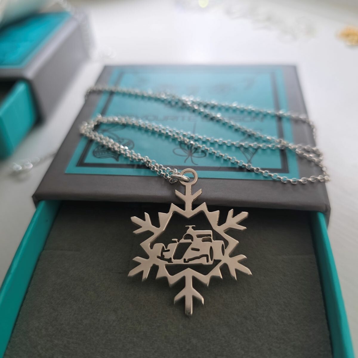 Snowflake Motorsports F1 Car Necklace in Sterling Silver - Image 5