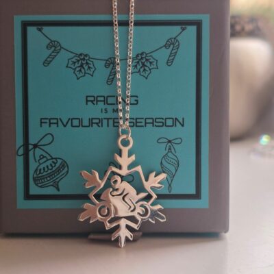 Snowflake Motorsports Motorbike Necklace in Sterling Silver