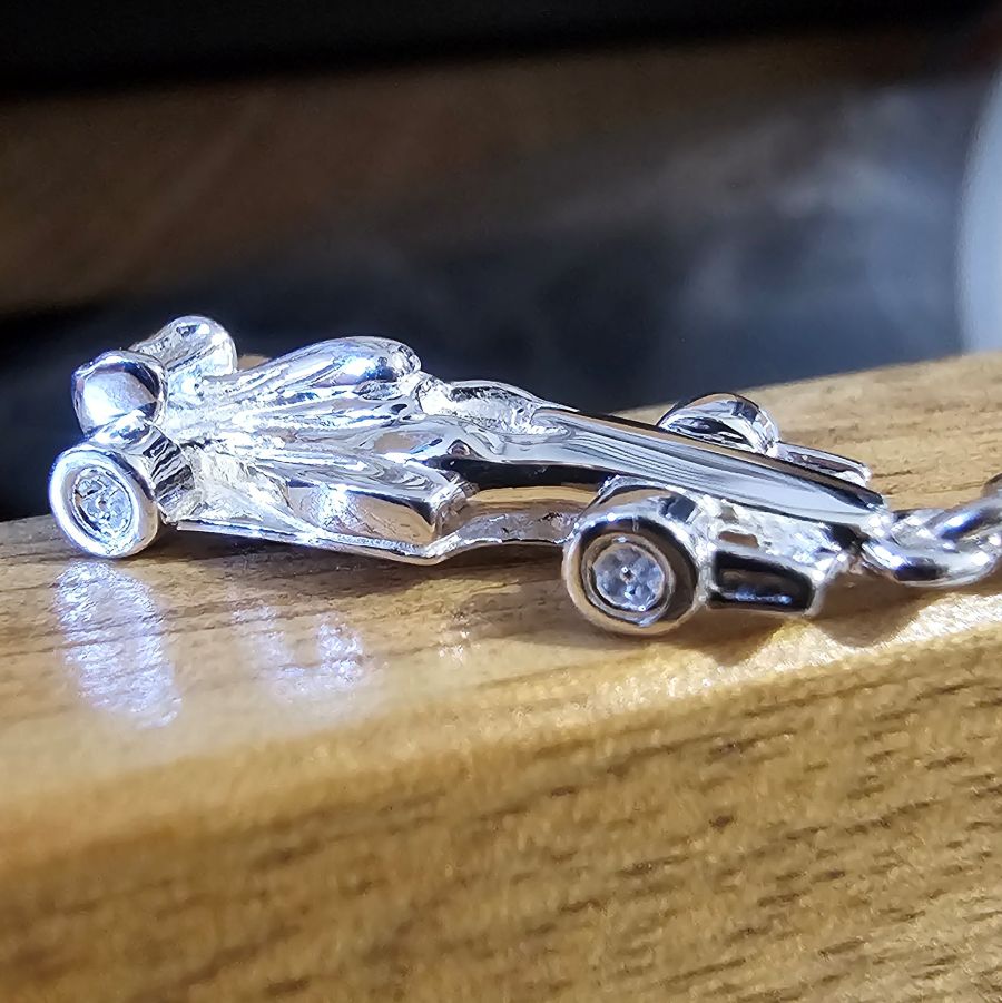 Sterling Silver Race Car Charm - Image 5