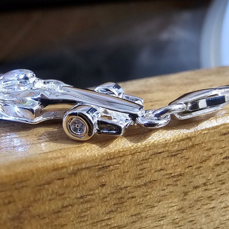 Sterling Silver Race Car Charm - Image 3