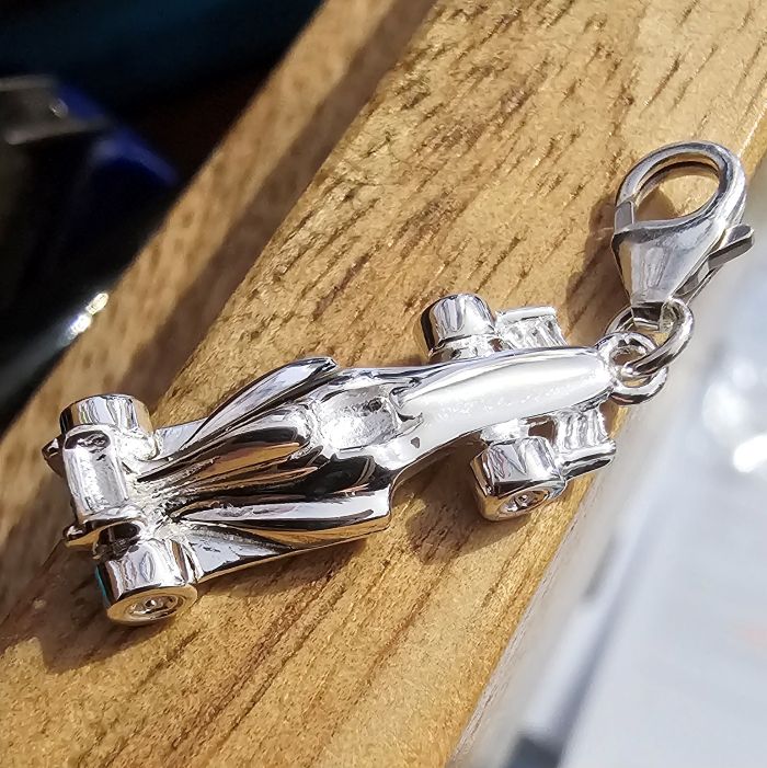 Sterling Silver Race Car Charm - Image 2