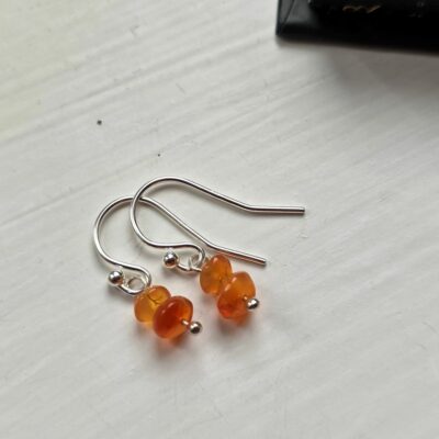 Bargain Hunters Treasure Drop Earrings 7 - Carnelian and Sterling Silver