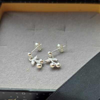 Bargain Hunters Treasure Drop Stud Earrings 8 - Cherries and Sterling Silver