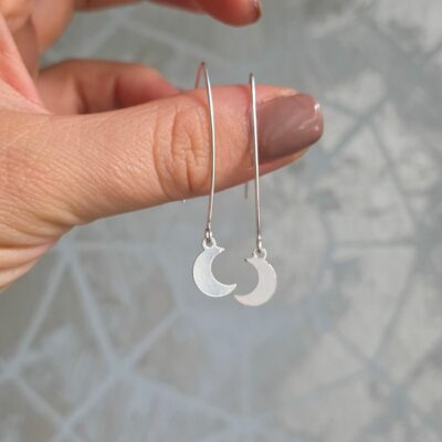 Bargain Hunters Treasure Large Hook Earrings 23-  Crescent Moons