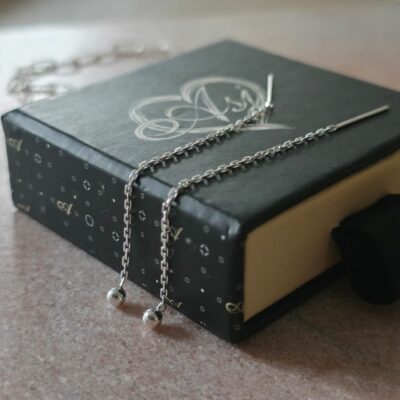 Bargain Hunters Treasure Thread Through Earrings 22- Silver Balls
