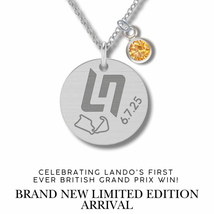 Celebratory Lando Norris Silverstone 2025 Necklace - Limited to 75 with Collector Card - Image 2
