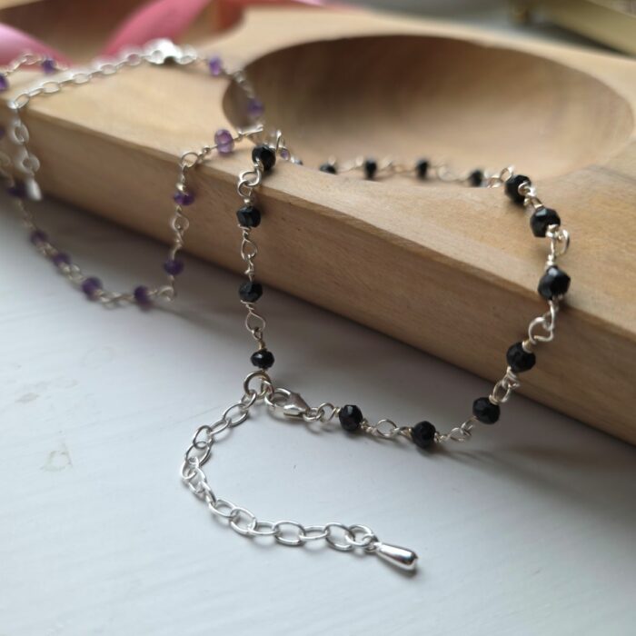 Gorgeous Black Onyx Anklet in Sterling Silver - Image 3