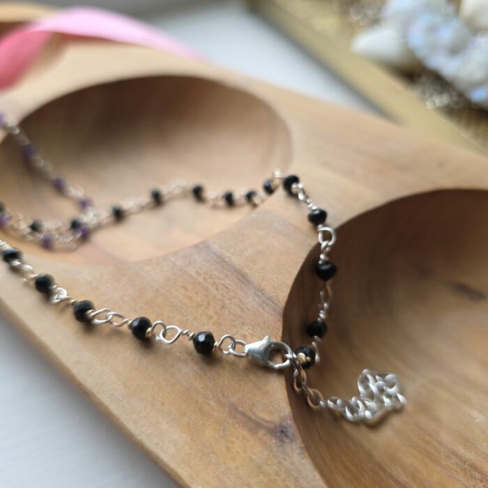 Gorgeous Black Onyx Anklet in Sterling Silver - Image 2