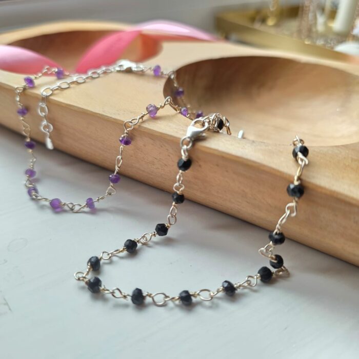 Gorgeous Healing Amethyst Anklet in Sterling Silver - Image 3