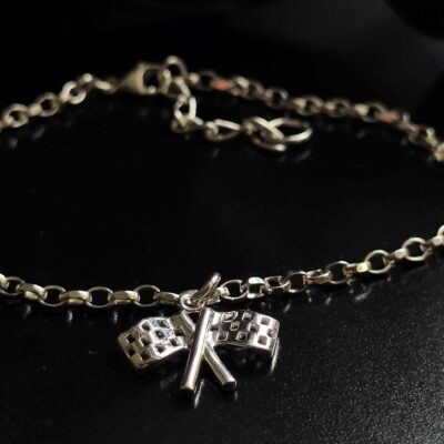 Mini Double Flag Bracelet in Sterling Silver