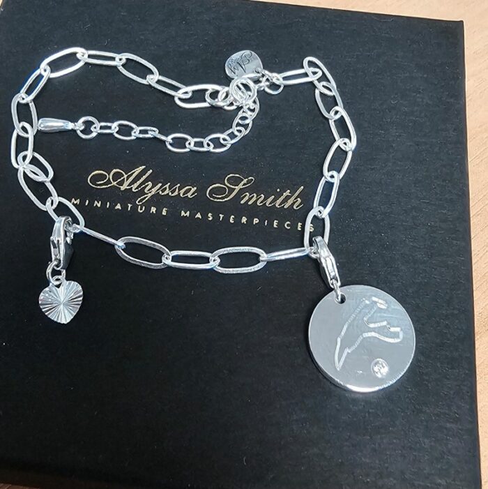 TOP SECRET - Sterling Silver Belgium Track Disc Charm with Sparkling Stone - Image 3