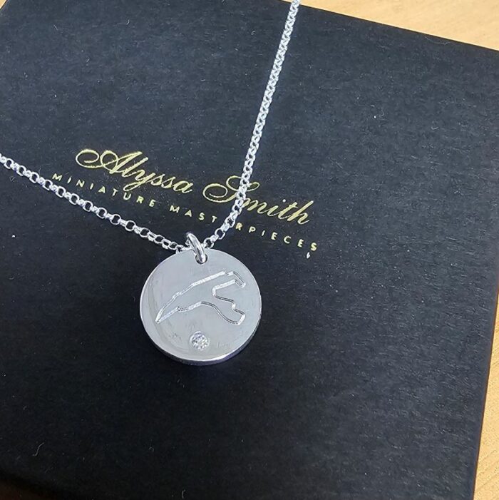 TOP SECRET - Sterling Silver Belgium Track Disc Necklace with Sparkling Stone - Image 3