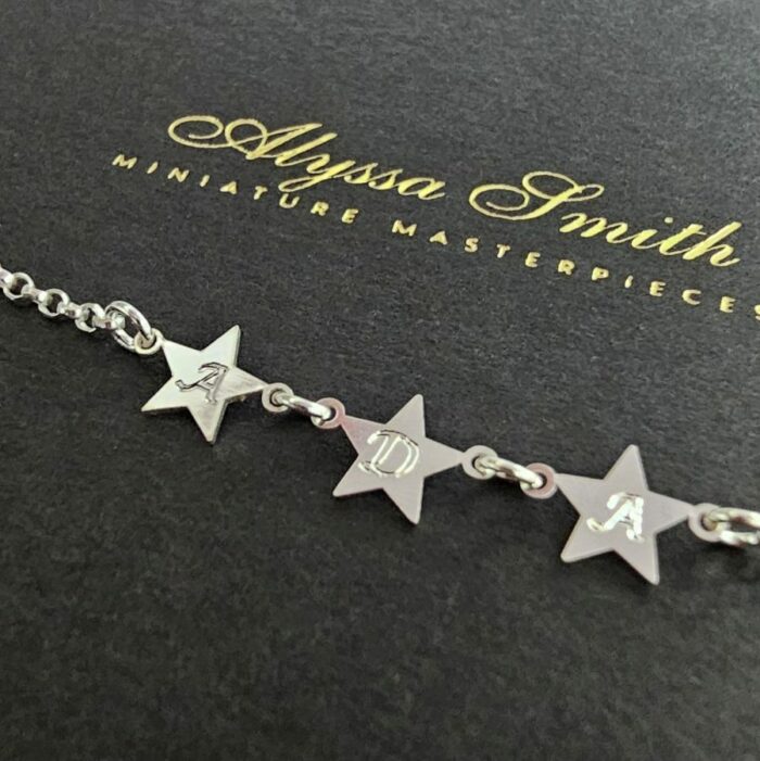 Personalised Family Star Bunting Necklace in Sterling Silver - Image 3