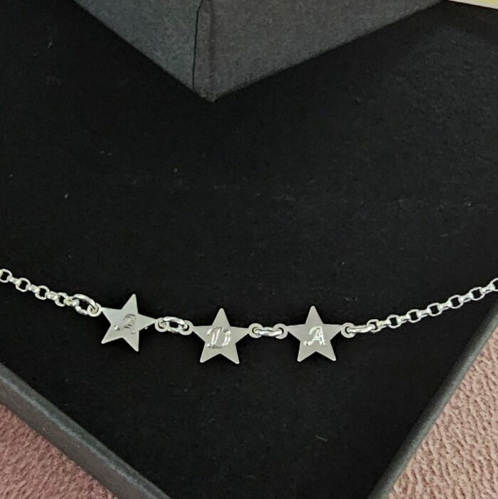 Personalised Family Star Bunting Necklace in Sterling Silver - Image 6