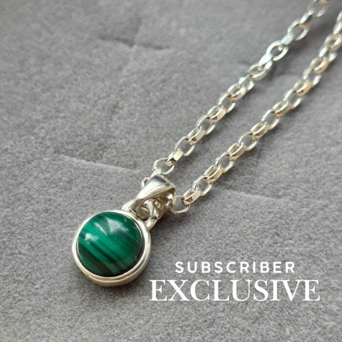 Vibrant Malachite Necklace in Sterling Silver- Subscriber Exclusive - Image 2