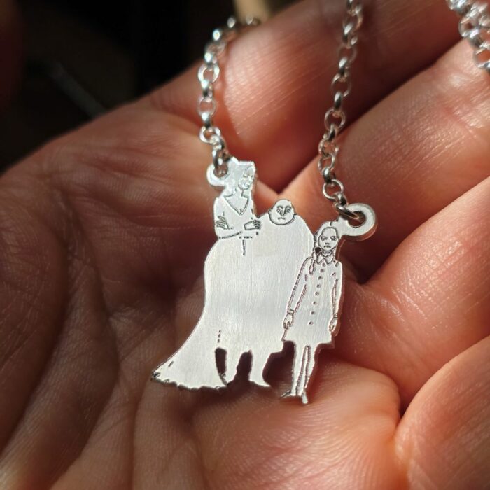 Addams Family Portrait Necklace in Sterling Silver - Image 4