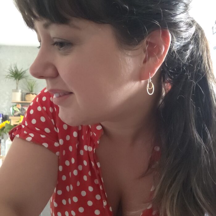 Hidden Gem Oval Silver and Gold Drop Earrings