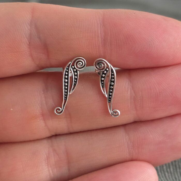 Morticia Addams Silhouette Studs in Sterling Silver - Image 3