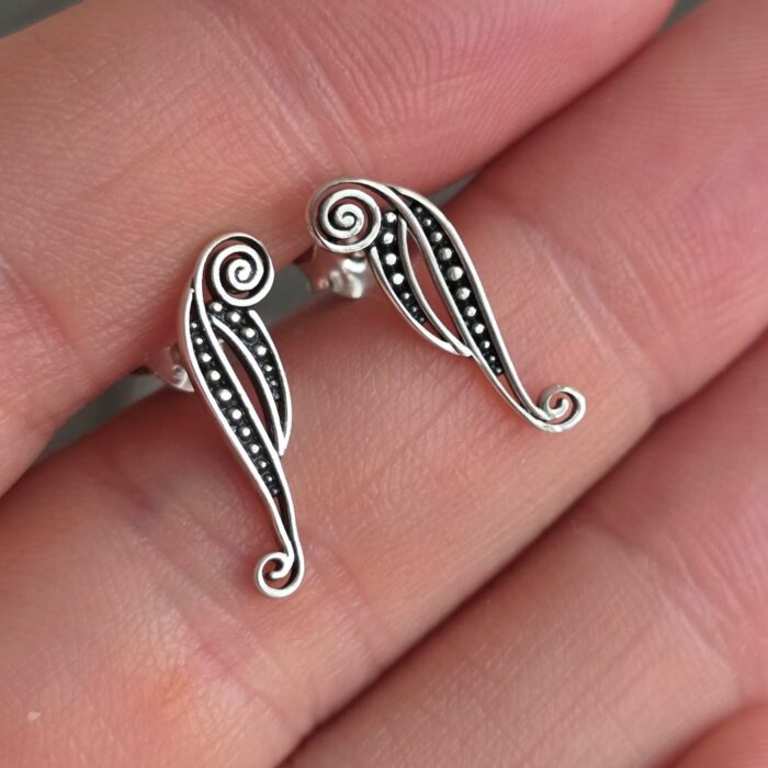 Morticia Addams Silhouette Studs in Sterling Silver - Image 2