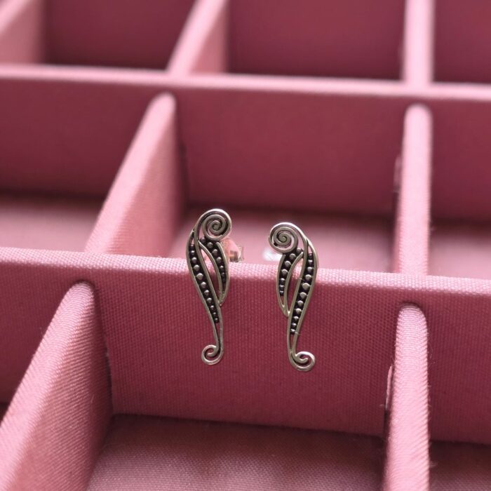 Morticia Addams Silhouette Studs in Sterling Silver
