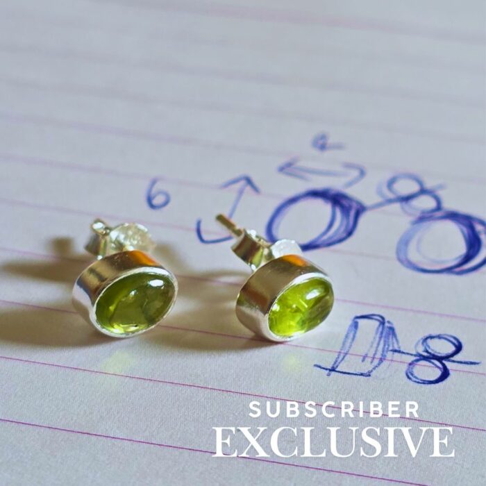 Peridot Hand Set Sterling Silver Oval Studs- Subscriber Exclusive - Image 2