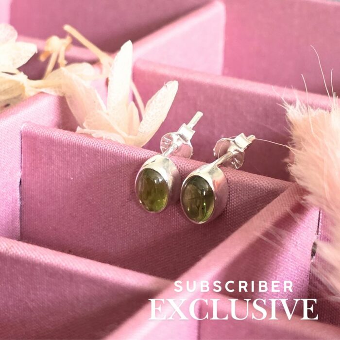 Peridot Hand Set Sterling Silver Oval Studs- Subscriber Exclusive - Image 3