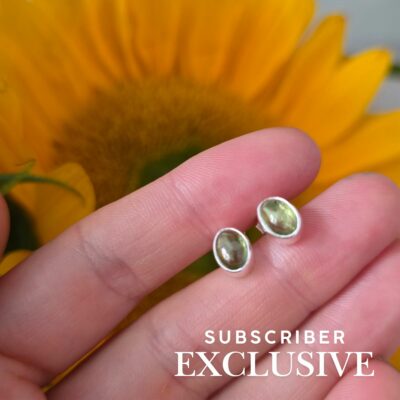 Peridot Hand Set Sterling Silver Oval Studs- Subscriber Exclusive