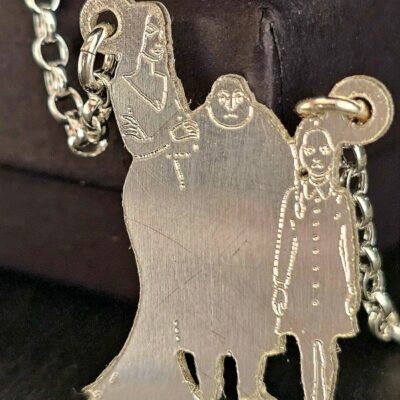 Addams Family Portrait Necklace in Sterling Silver